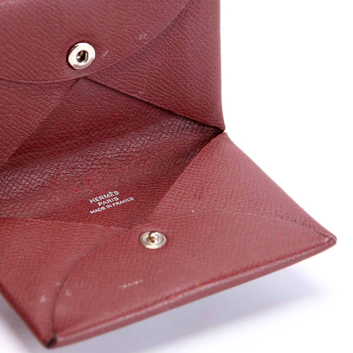 Hermes Calvi Card Case Maroon