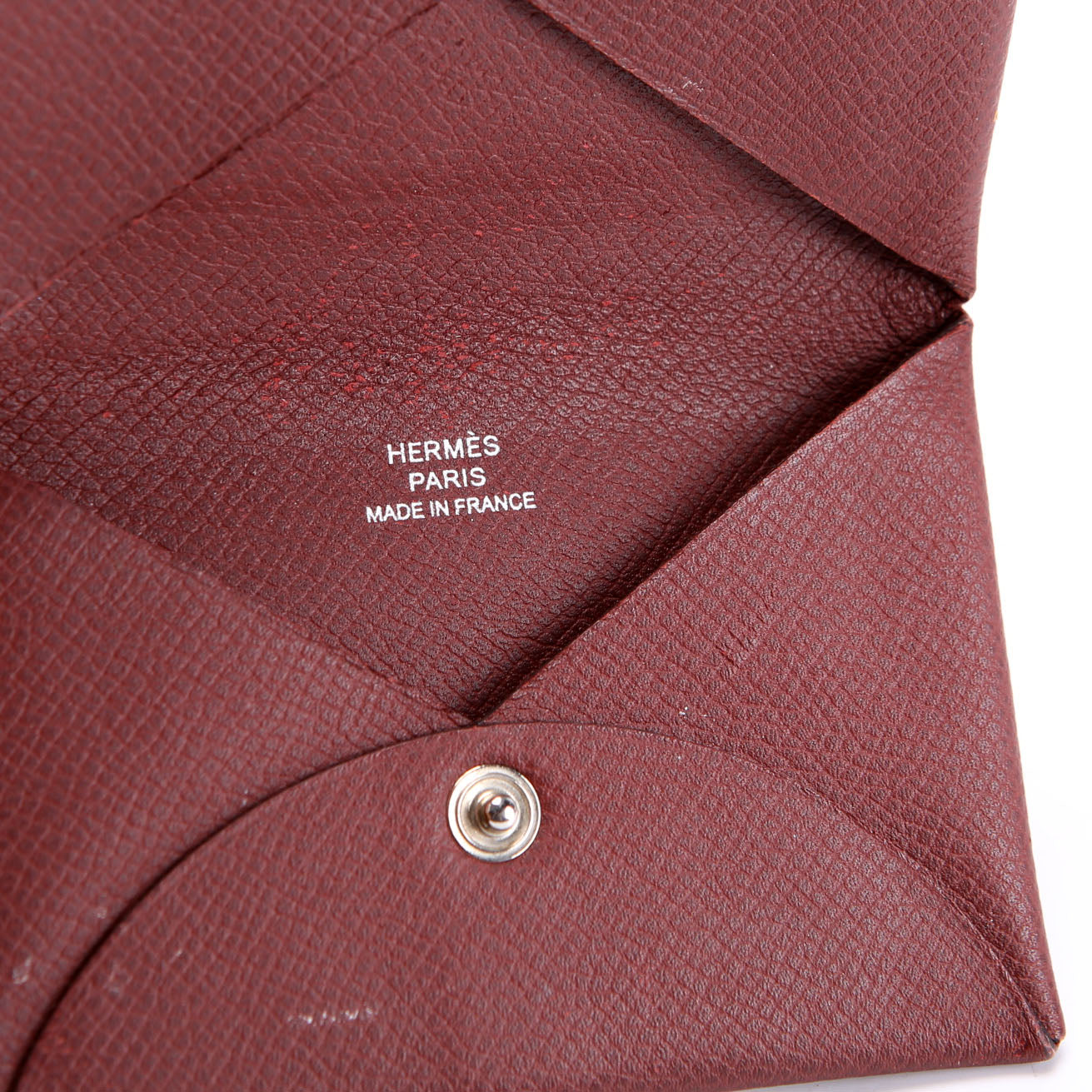Hermes Calvi Card Case Maroon
