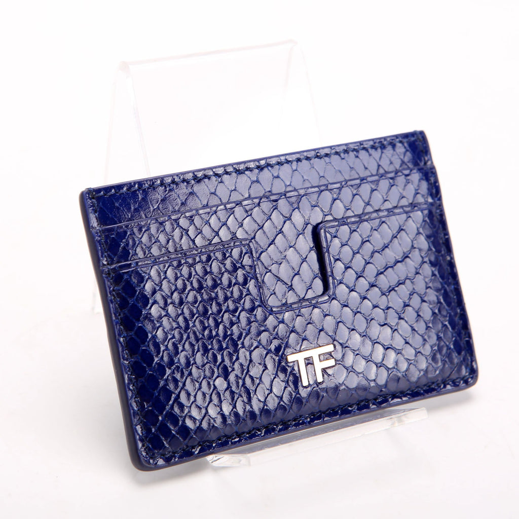 TF Logo Python Embossed Card Holder Blue