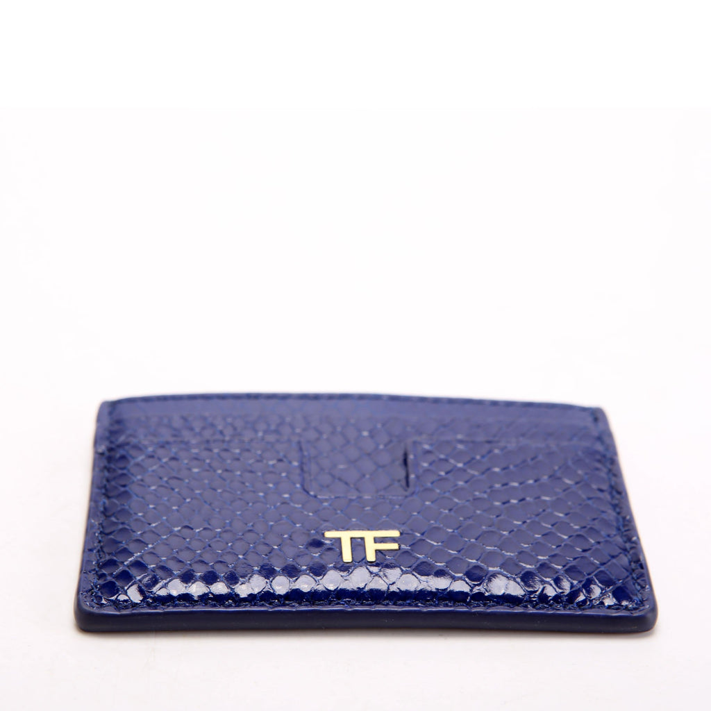 TF Logo Python Embossed Card Holder Blue