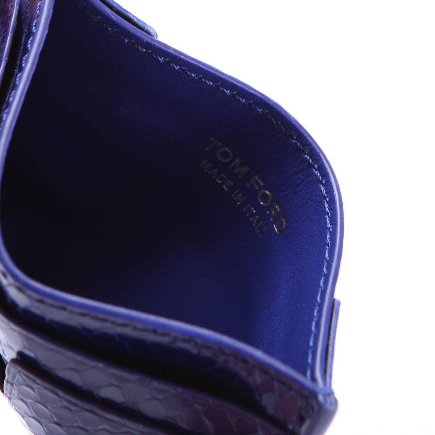 TF Logo Python Embossed Card Holder Blue