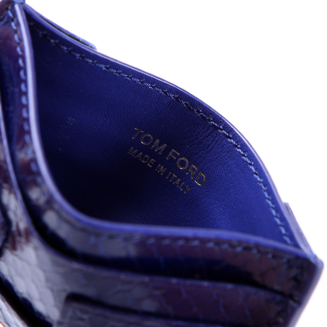 TF Logo Python Embossed Card Holder Blue