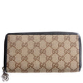 233025 GG Canvas Zip Around Wallet Tan/Black