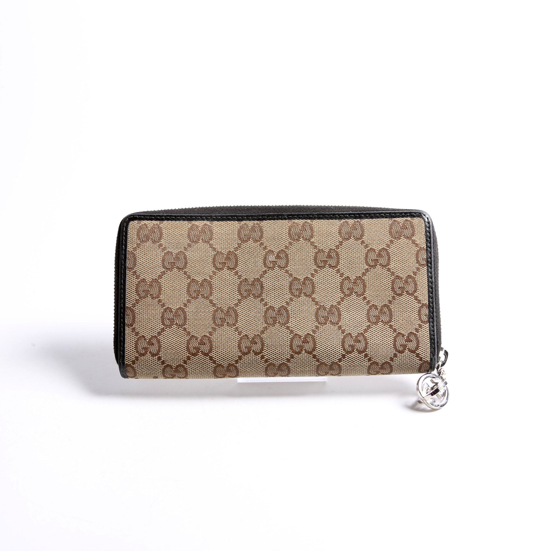 233025 GG Canvas Zip Around Wallet Tan/Black