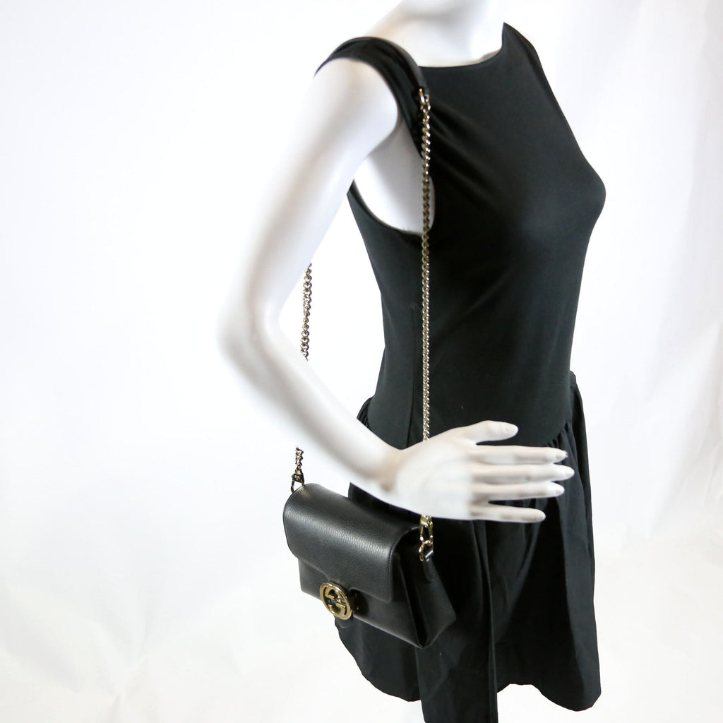 Gucci 607720 Interlocking Small Crossbody Black