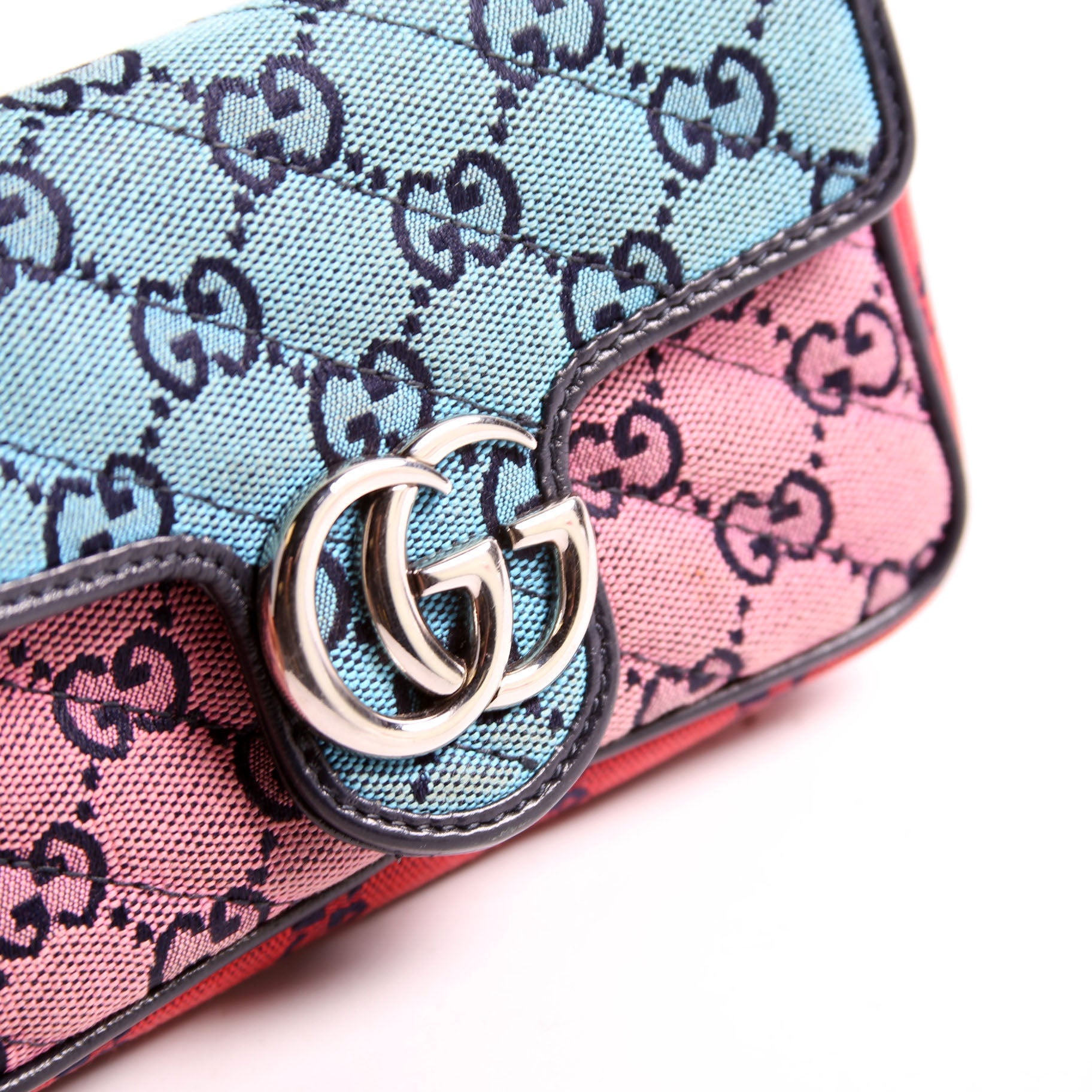 Gucci 476433 Marmont Multicolor Canvas Super Mini Flap Multicolor