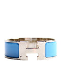 Hermes Clic Clac Wide PM Bracelet Silver/Blue
