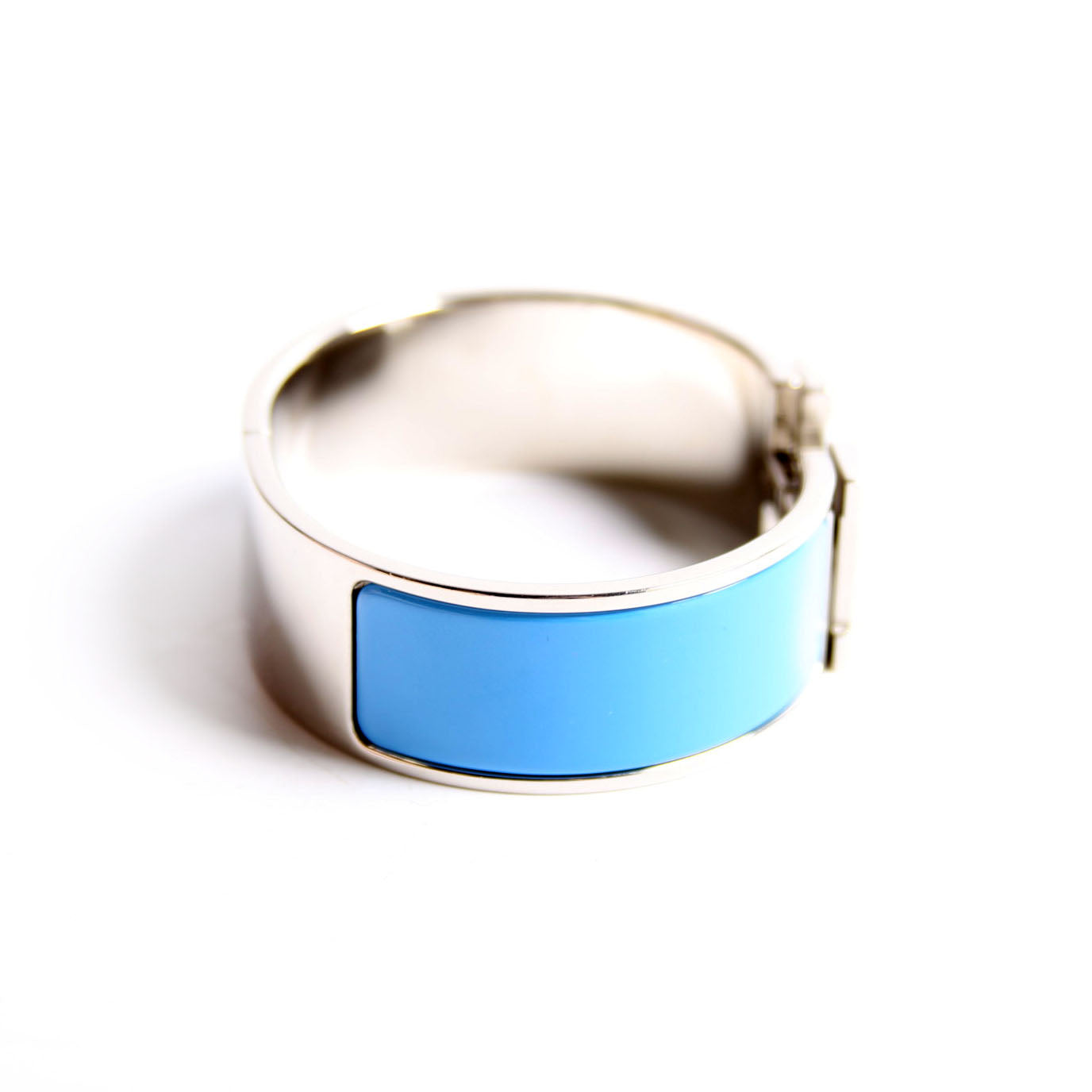 Hermes Clic Clac Wide PM Bracelet Silver/Blue