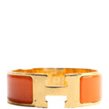 Hermes Clic Clac Wide PM Bracelet Gold/Orange
