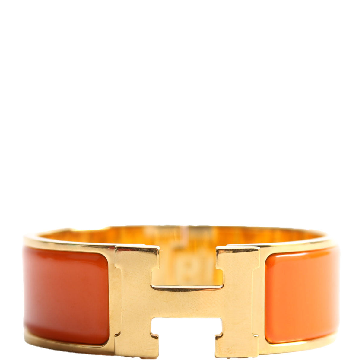 Hermes Clic Clac Wide PM Bracelet Gold/Orange