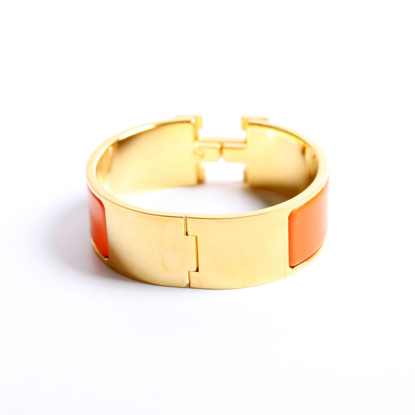 Hermes Clic Clac Wide PM Bracelet Gold/Orange