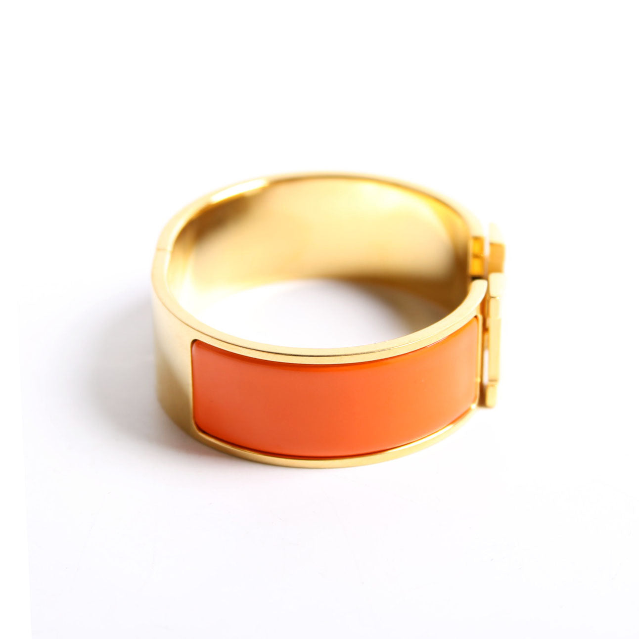 Hermes Clic Clac Wide PM Bracelet Gold/Orange