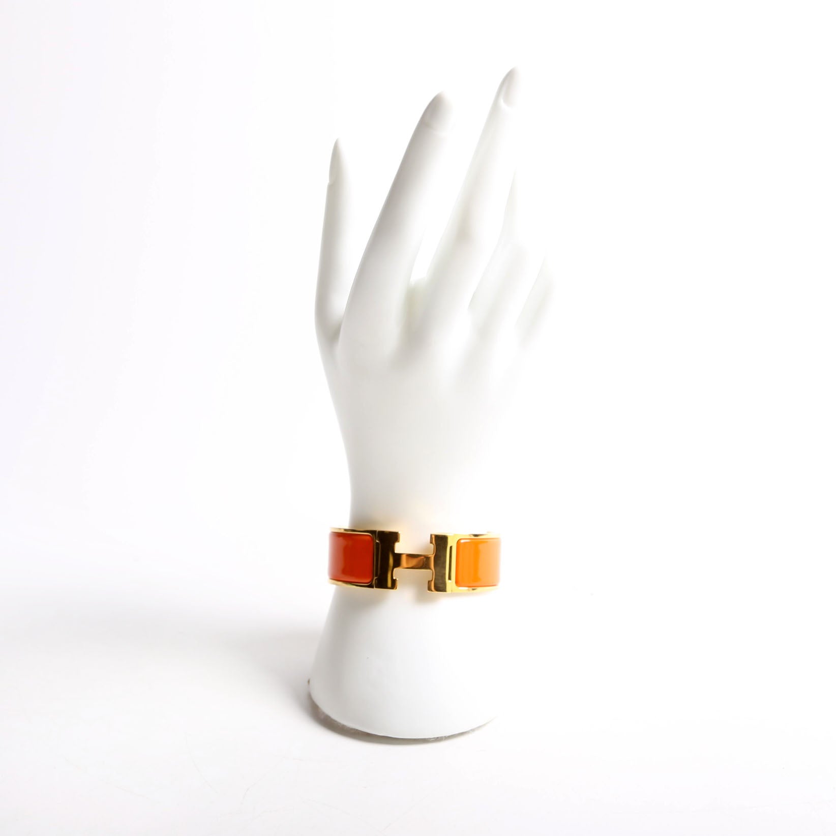 Hermes Clic Clac Wide PM Bracelet Gold/Orange