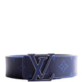 LV Initiales 40MM Reversible Leather/Monogram Cobalt Belt Size 100/40