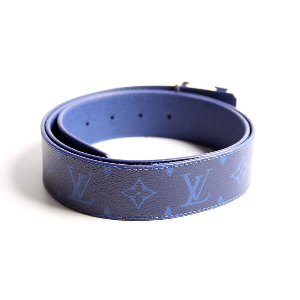 LV Initiales 40MM Reversible Leather/Monogram Cobalt Belt Size 100/40