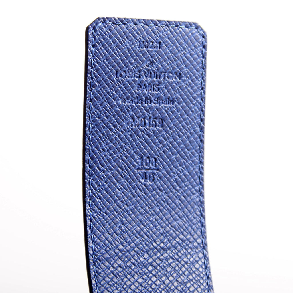 LV Initiales 40MM Reversible Leather/Monogram Cobalt Belt Size 100/40