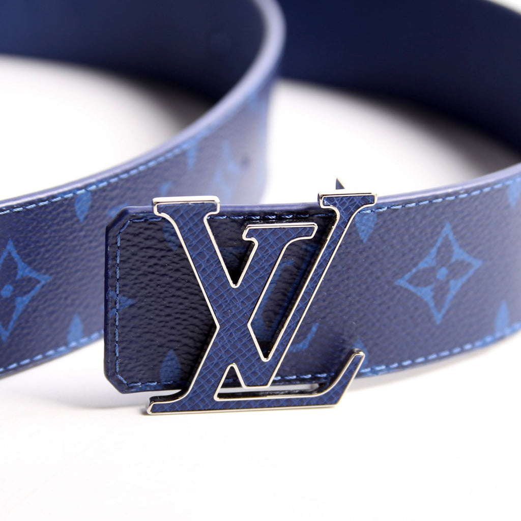 LV Initiales 40MM Reversible Leather/Monogram Cobalt Belt Size 100/40