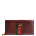 Gucci 523154 Leather Ophidia Zip Wallet Burgundy/Red/Green