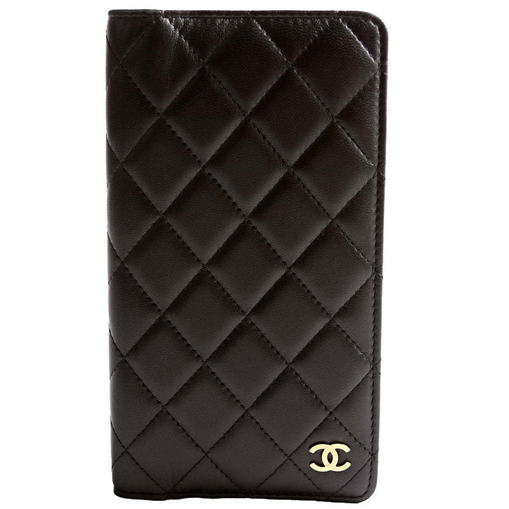 Quilted CC Agenda Cover Lambskin 22MM Black/Brown