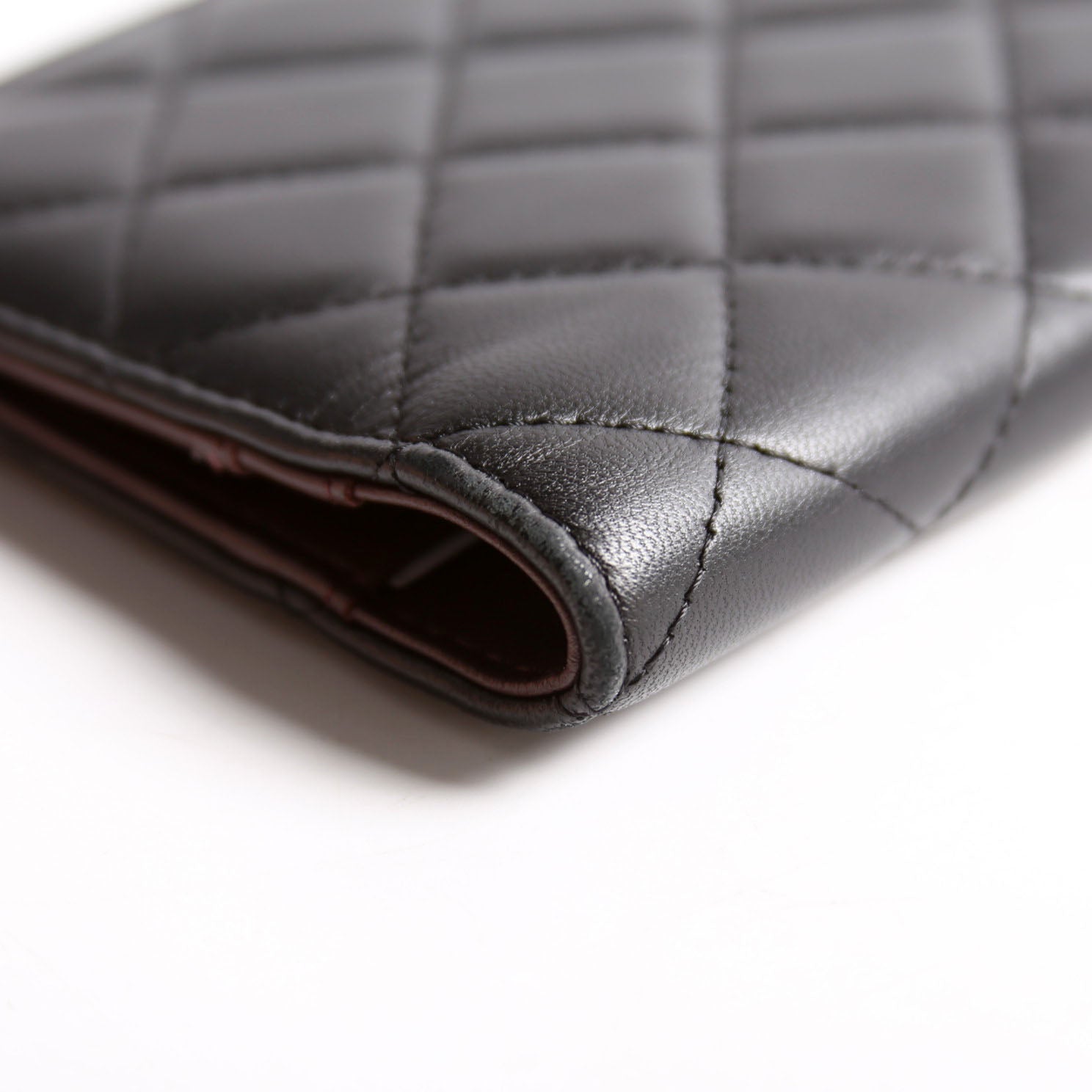 Quilted CC Agenda Cover Lambskin 22MM Black/Brown