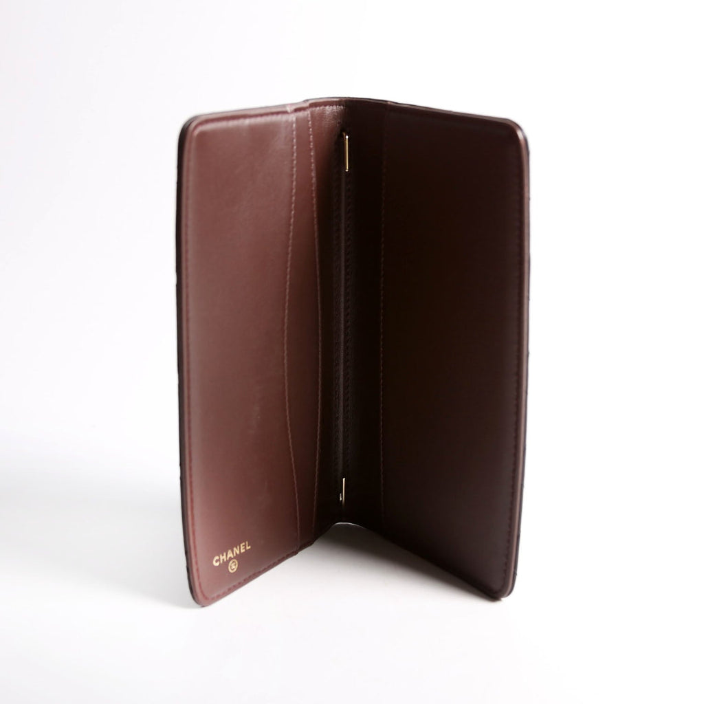 Quilted CC Agenda Cover Lambskin 22MM Black/Brown