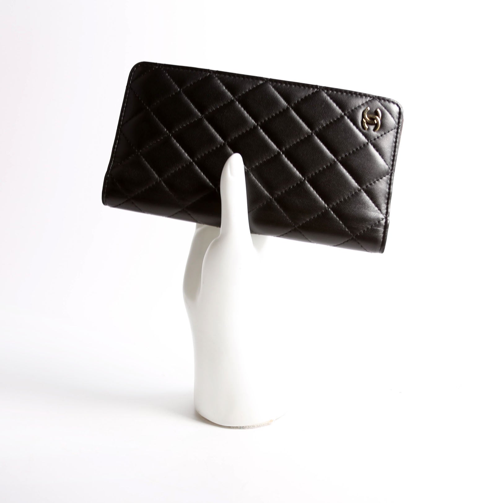 Quilted CC Agenda Cover Lambskin 22MM Black/Brown
