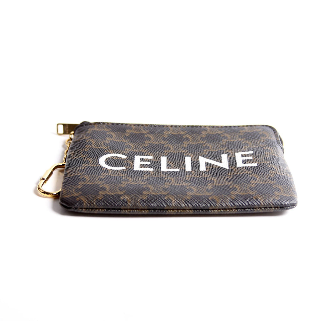 Coin Card Pouch Triomphe Canvas Brown/Black/White