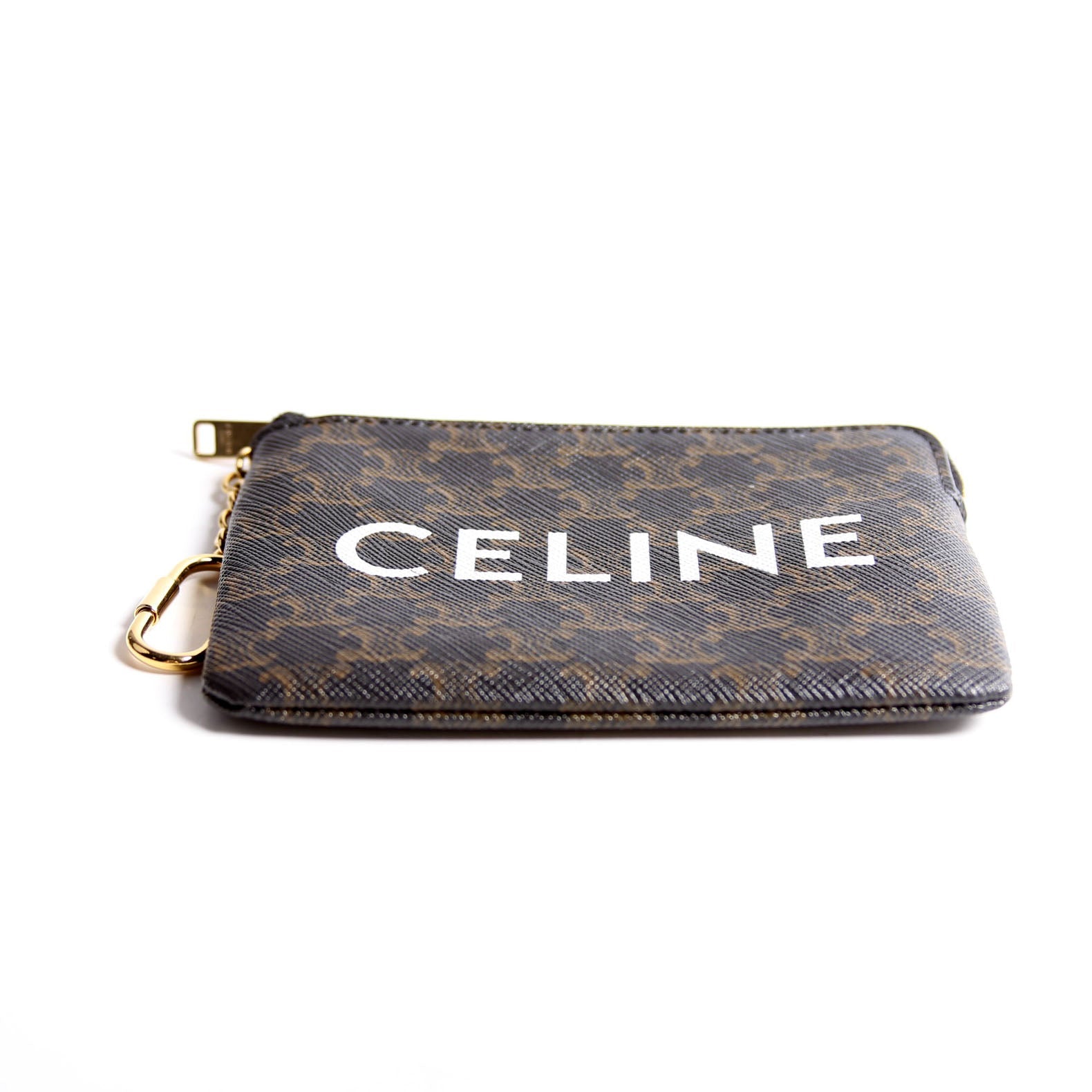 Coin Card Pouch Triomphe Canvas Brown/Black/White