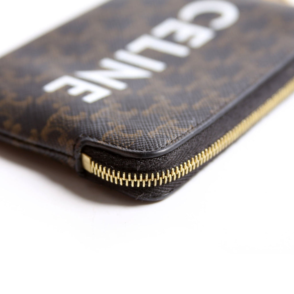 Coin Card Pouch Triomphe Canvas Brown/Black/White