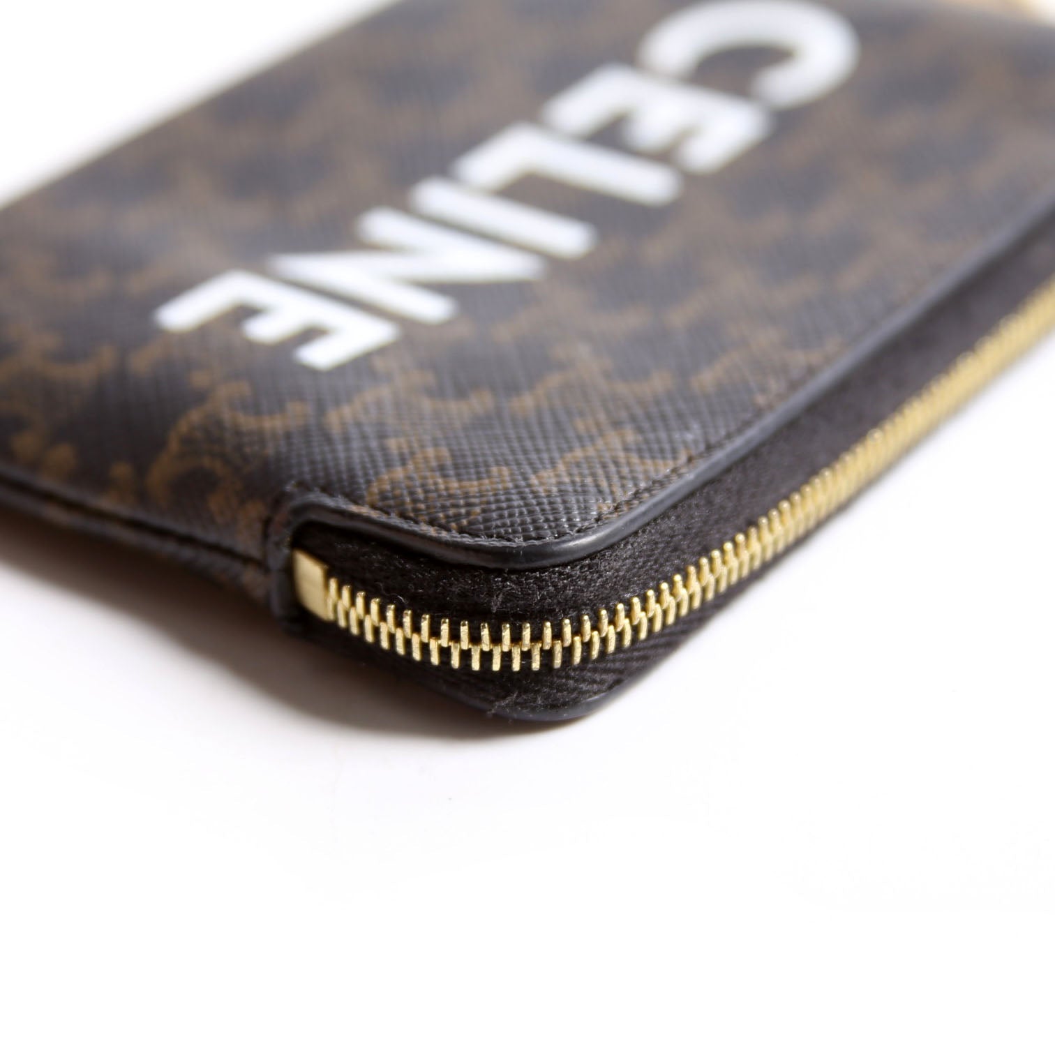 Coin Card Pouch Triomphe Canvas Brown/Black/White