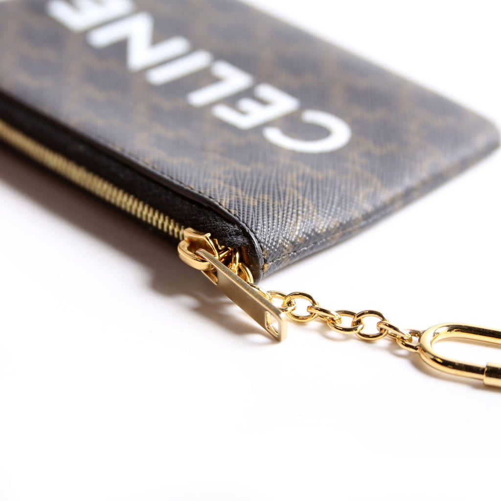 Coin Card Pouch Triomphe Canvas Brown/Black/White