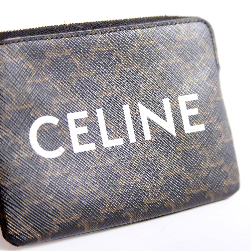 Coin Card Pouch Triomphe Canvas Brown/Black/White