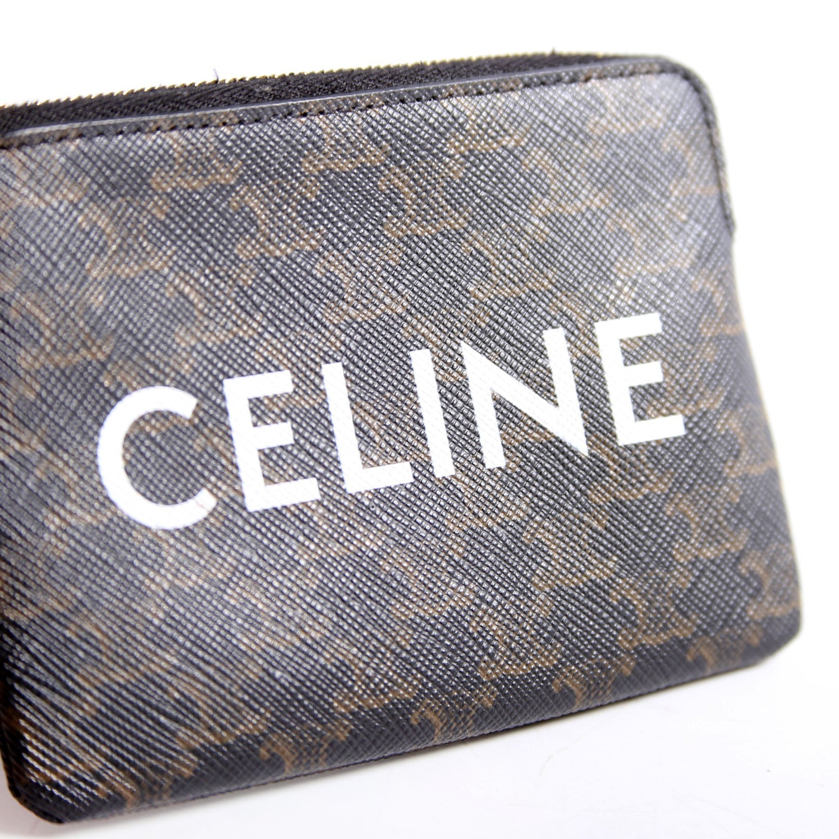 Coin Card Pouch Triomphe Canvas Brown/Black/White