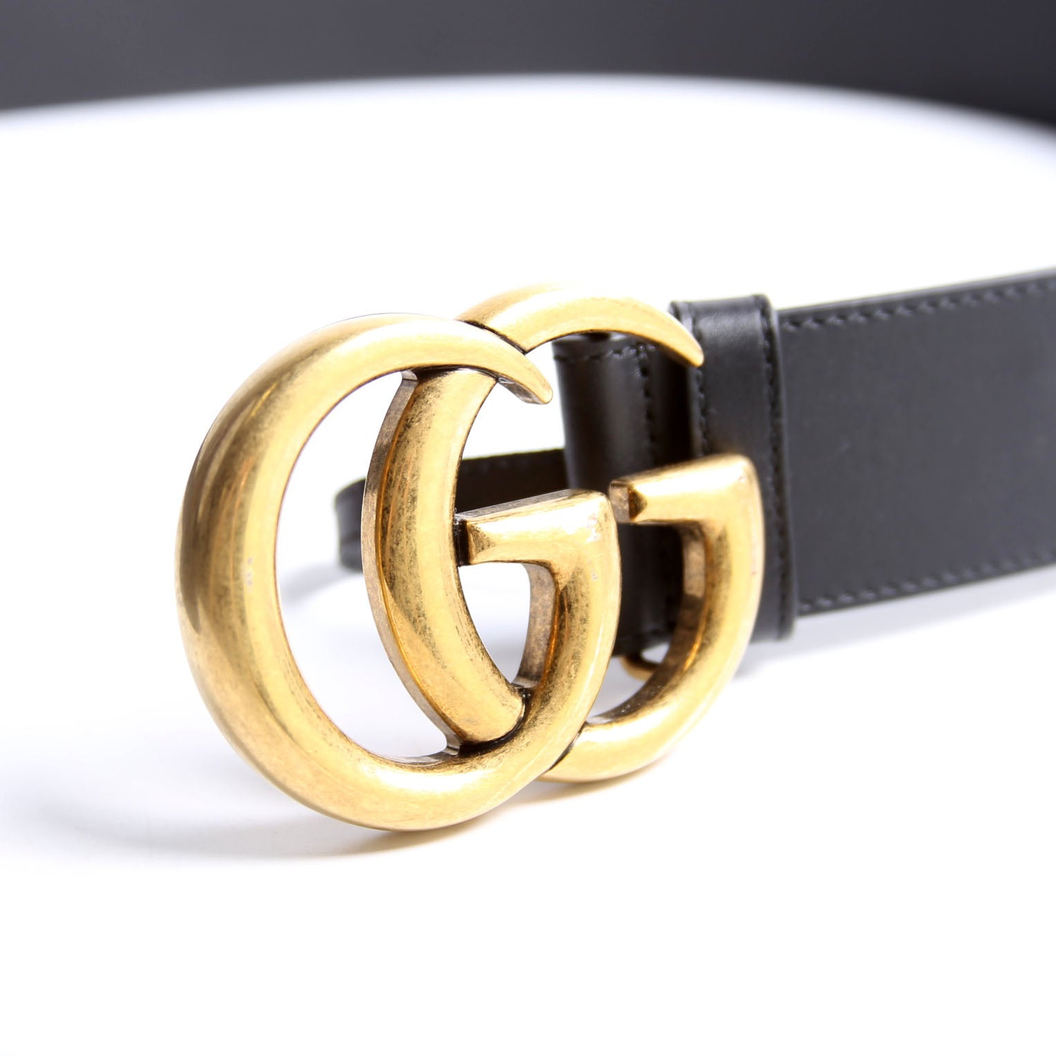 400593 Marmont GG Leather Belt Size 95/38 Black