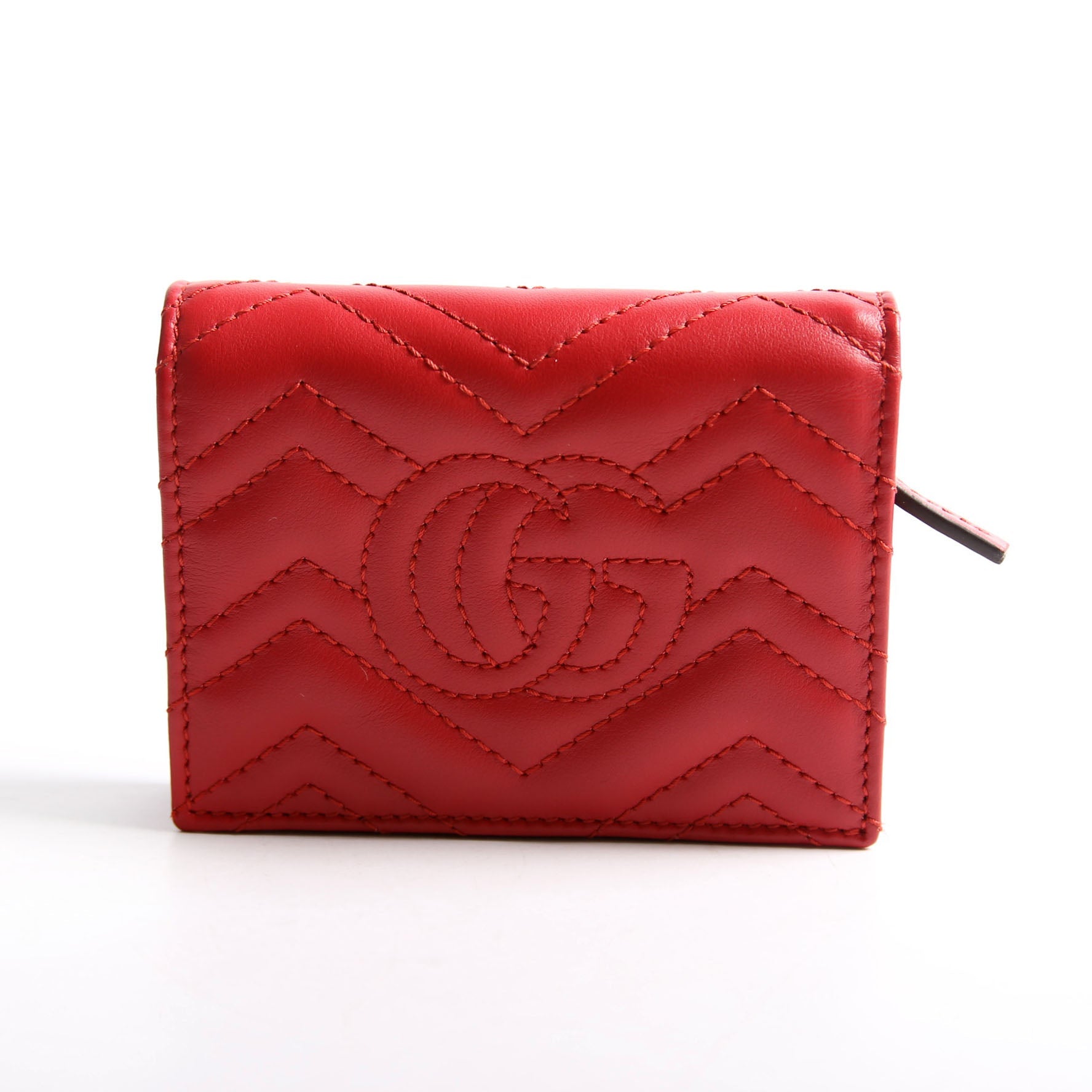 Gucci 466492 GG Marmont Card Case Red/Gold