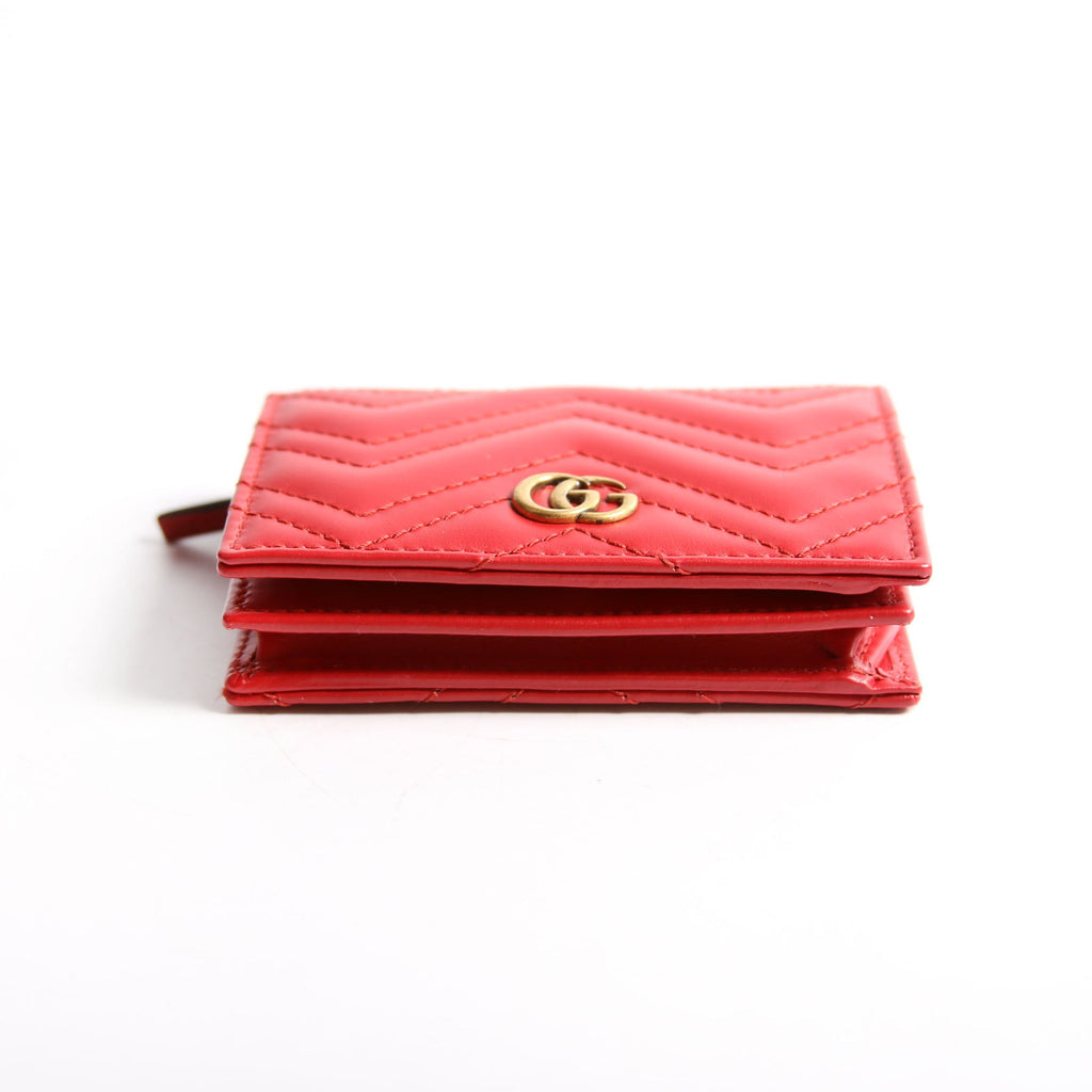Gucci 466492 GG Marmont Card Case Red/Gold