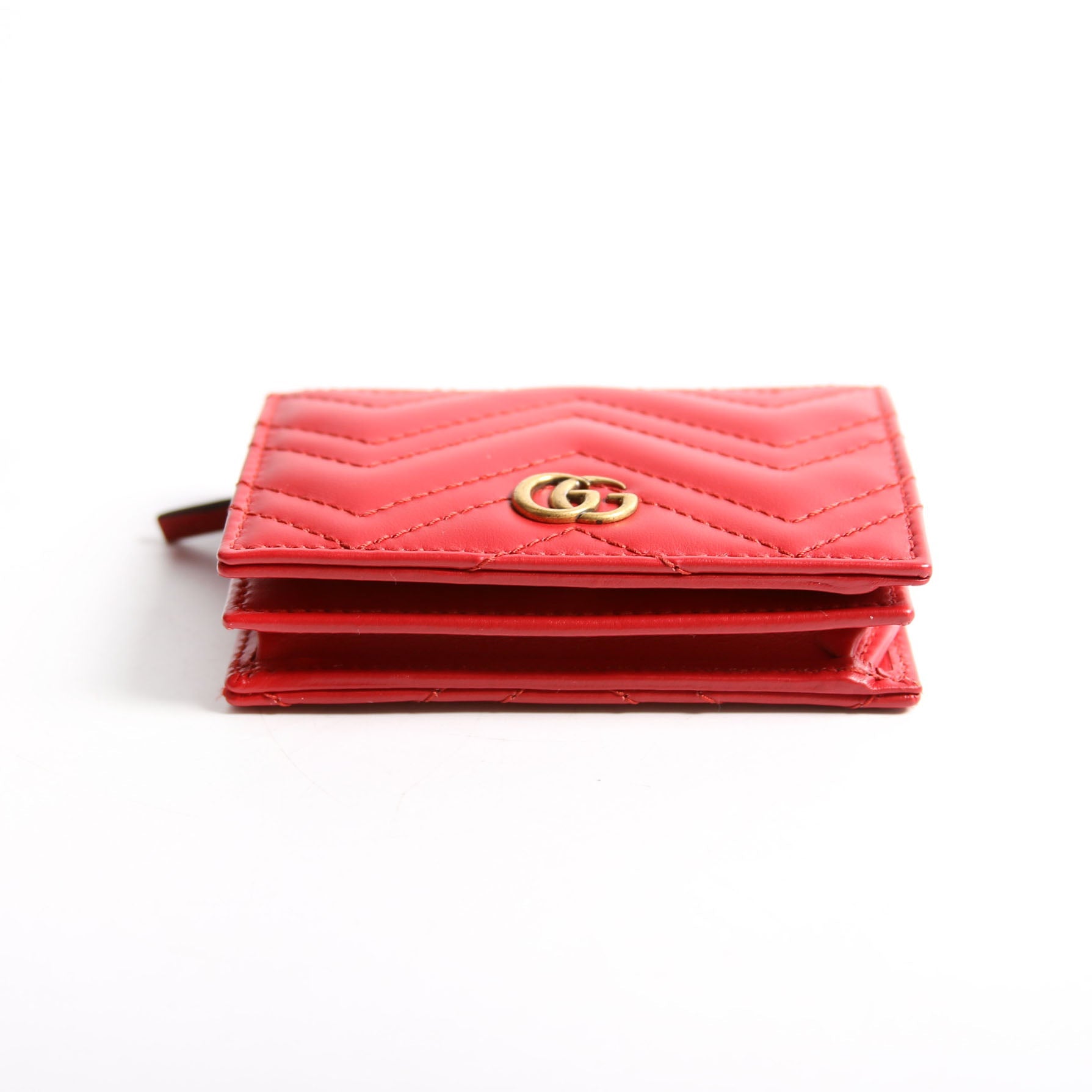 Gucci 466492 GG Marmont Card Case Red/Gold