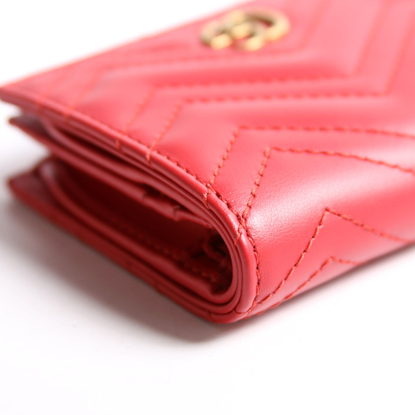 Gucci 466492 GG Marmont Card Case Red/Gold