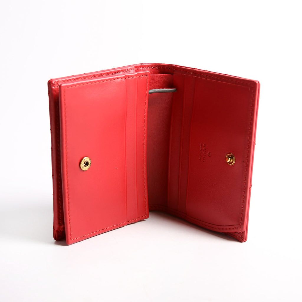 Gucci 466492 GG Marmont Card Case Red/Gold