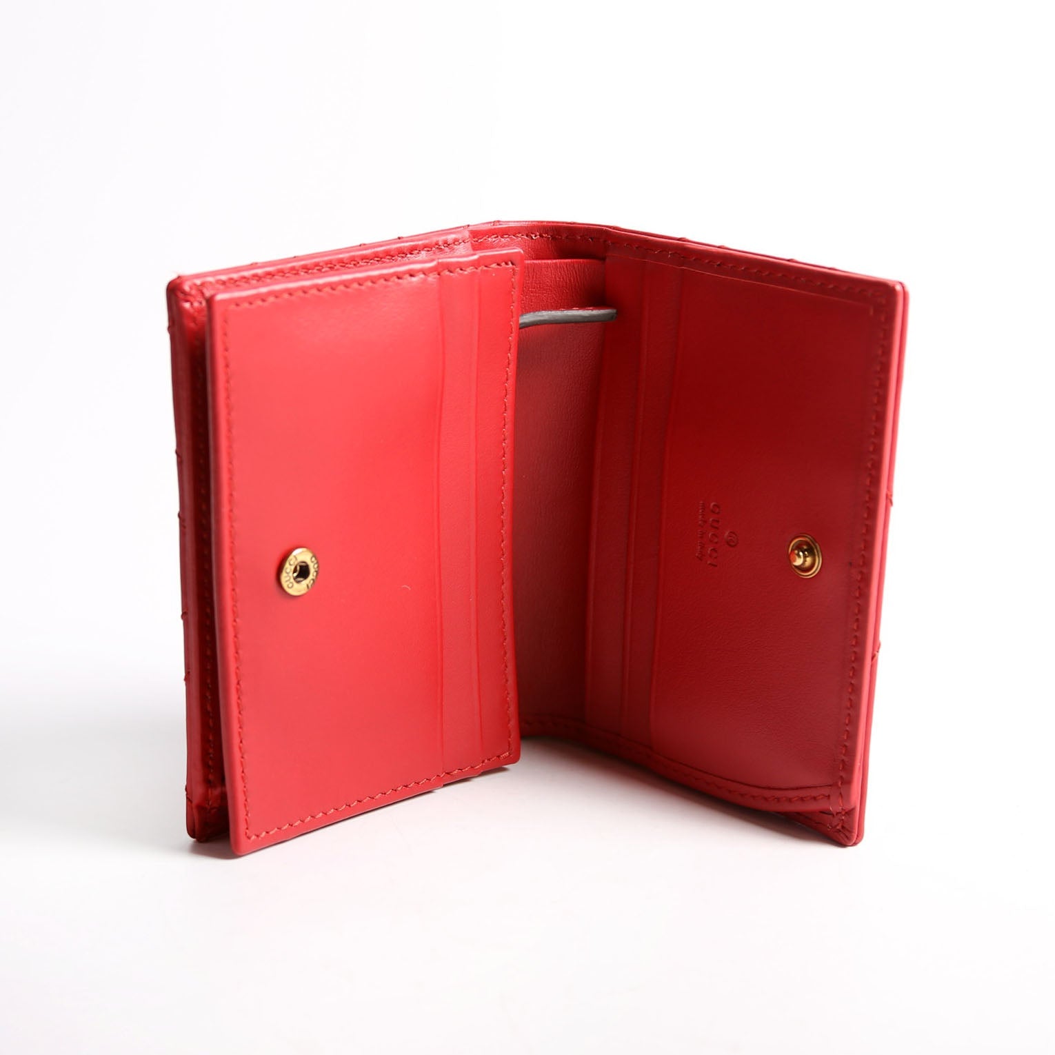 Gucci 466492 GG Marmont Card Case Red/Gold