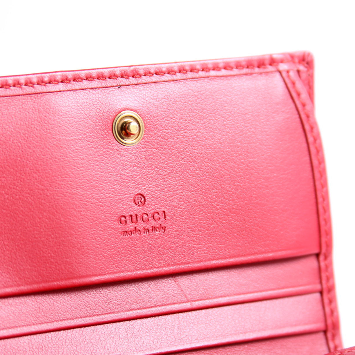 Gucci 466492 GG Marmont Card Case Red/Gold