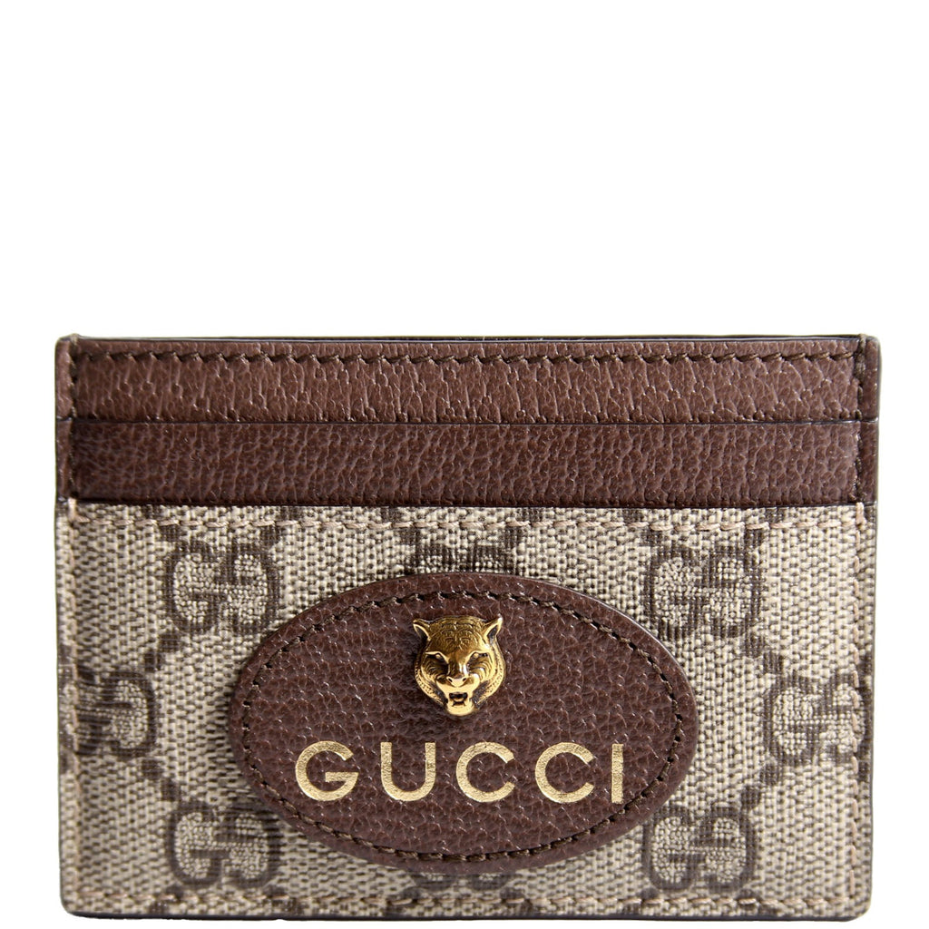 597557 GG Supreme Neo Card Case Beige/Brown/Yellow