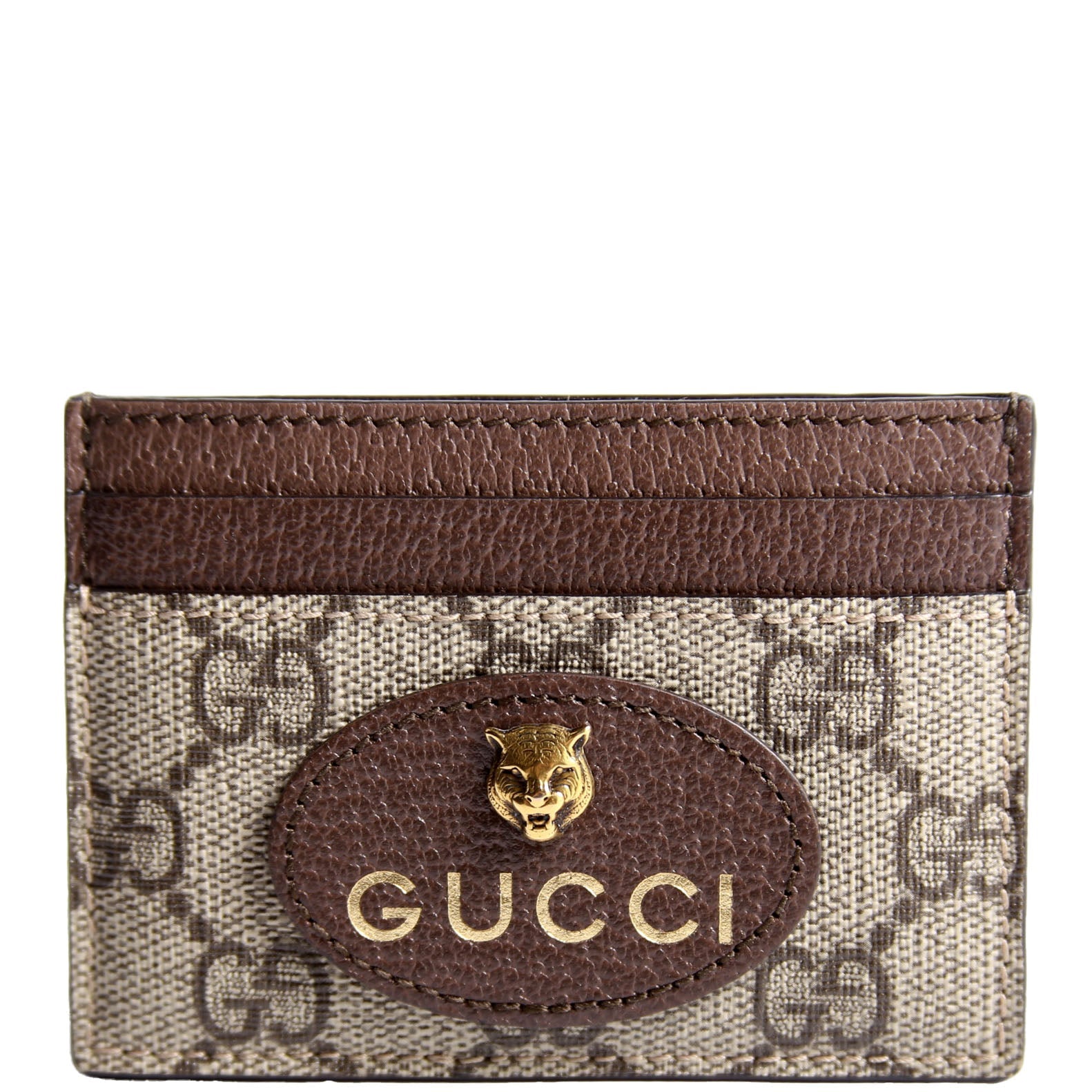 597557 GG Supreme Neo Card Case Beige/Brown/Yellow