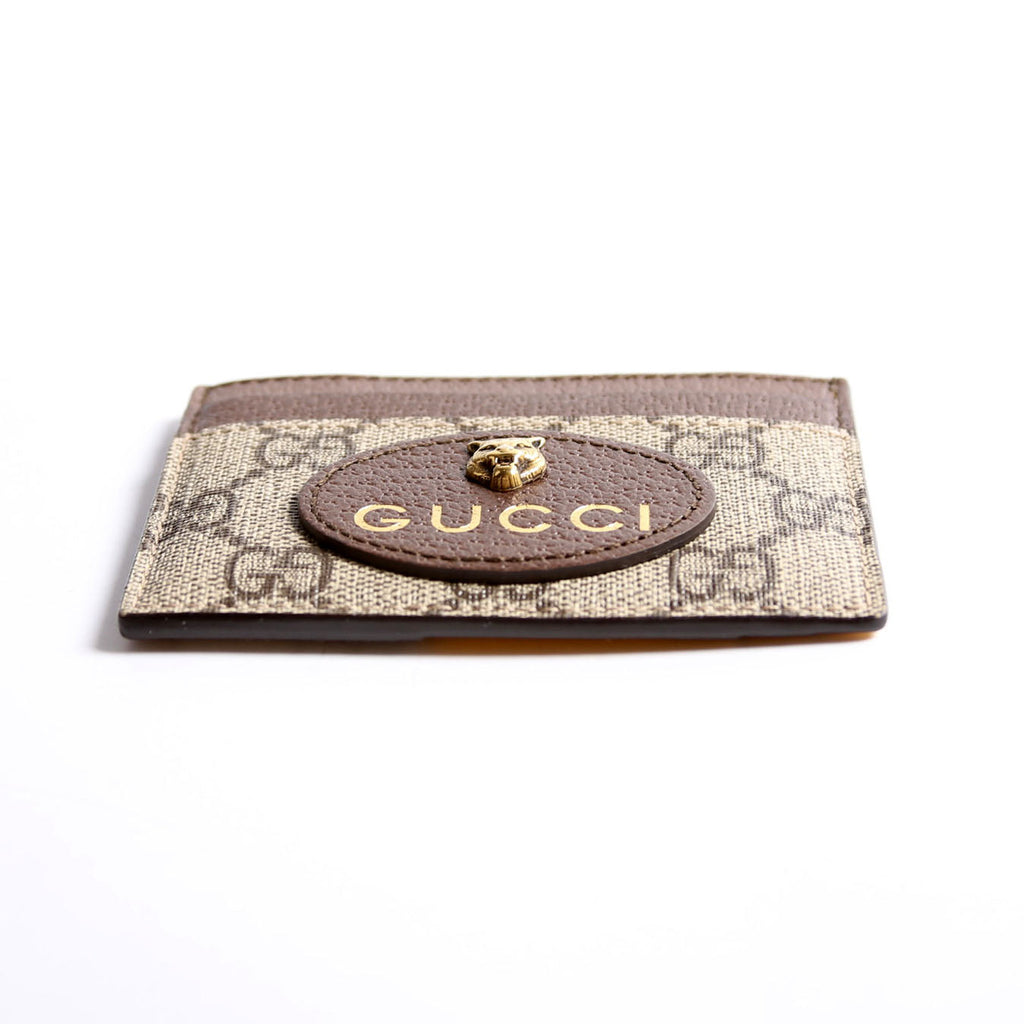 597557 GG Supreme Neo Card Case Beige/Brown/Yellow