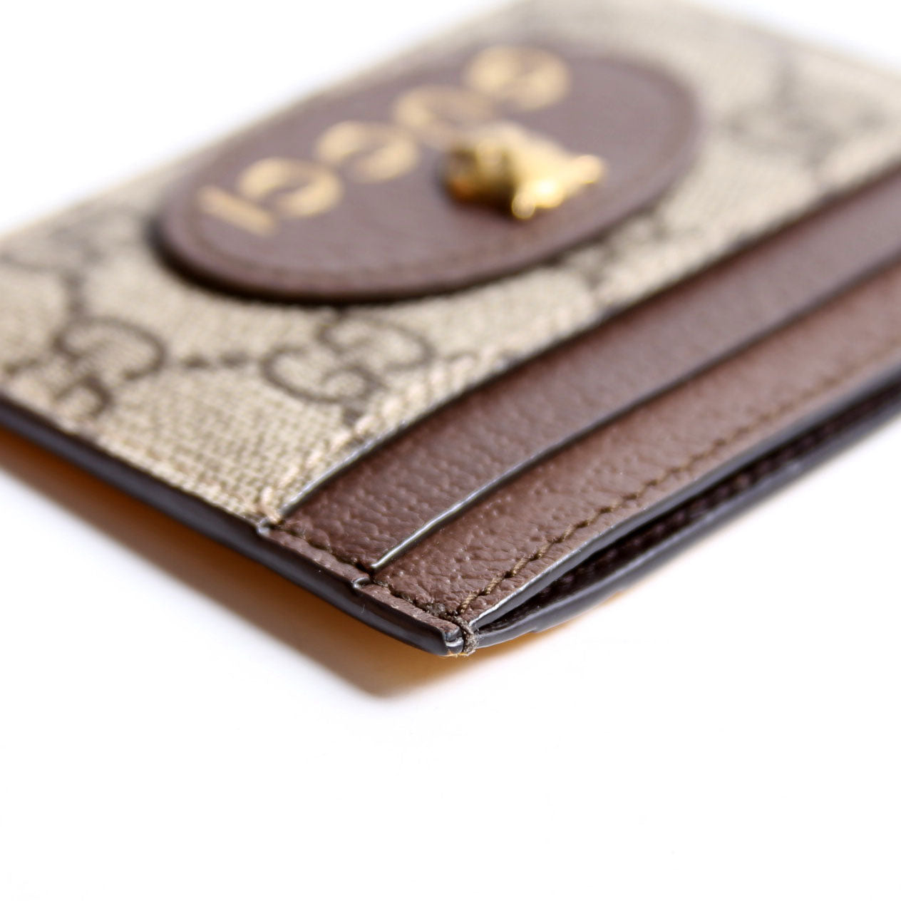 597557 GG Supreme Neo Card Case Beige/Brown/Yellow