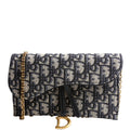 Saddle Pouch With Chain Small Oblique Navy