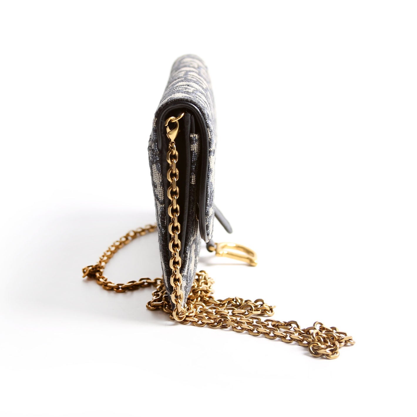 Saddle Pouch With Chain Small Oblique Navy