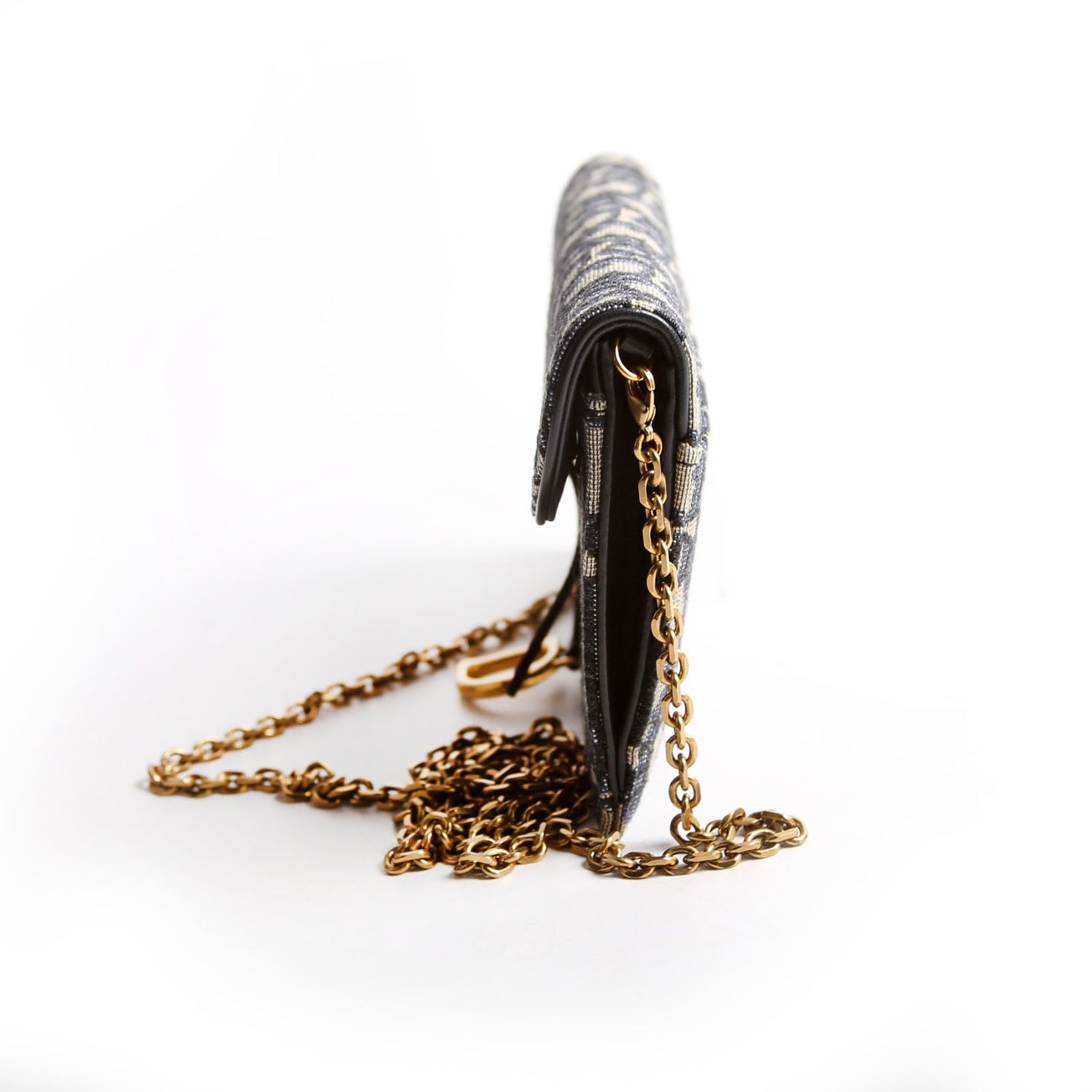 Saddle Pouch With Chain Small Oblique Navy