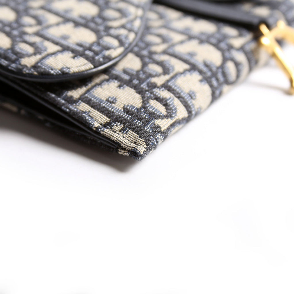 Saddle Pouch With Chain Small Oblique Navy