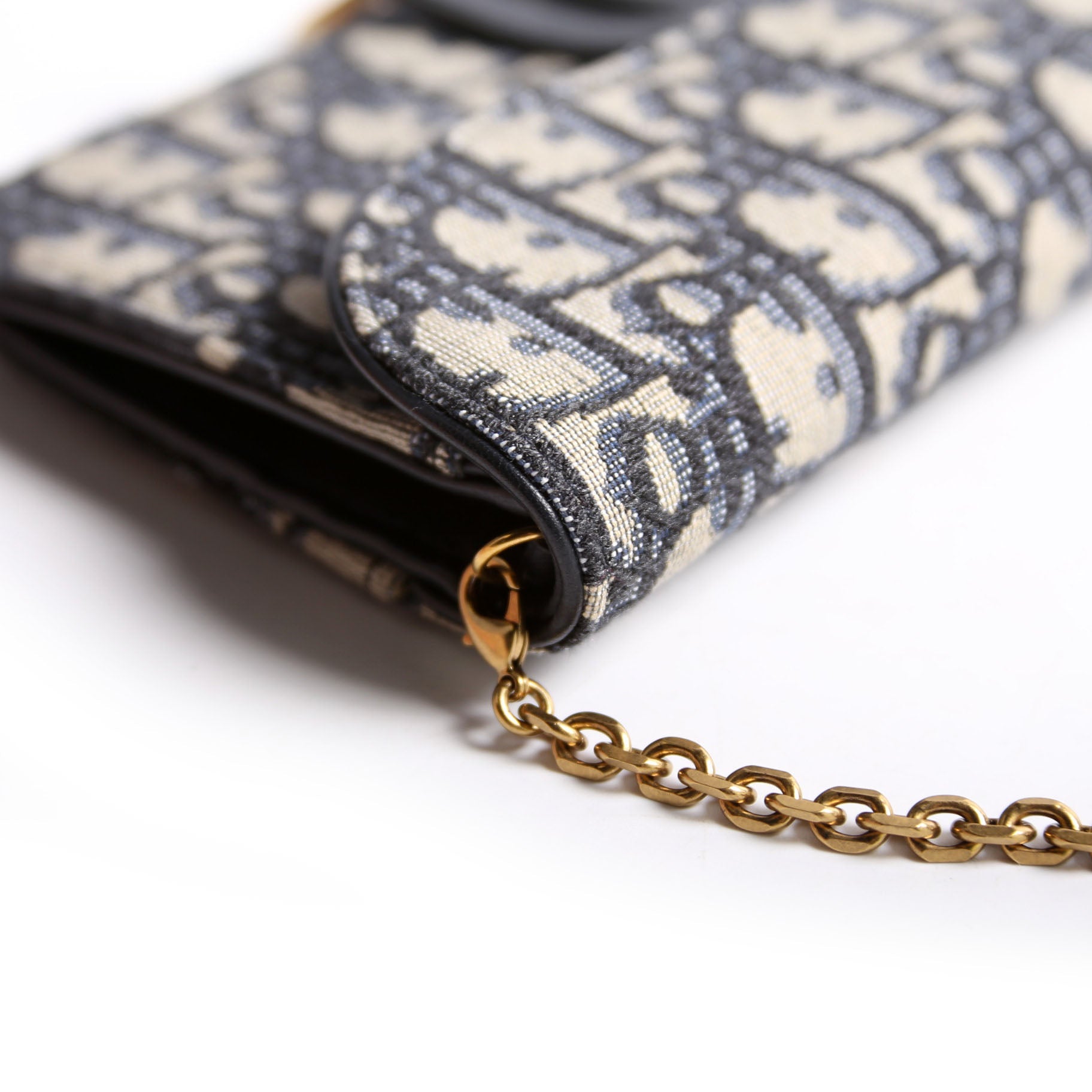 Saddle Pouch With Chain Small Oblique Navy